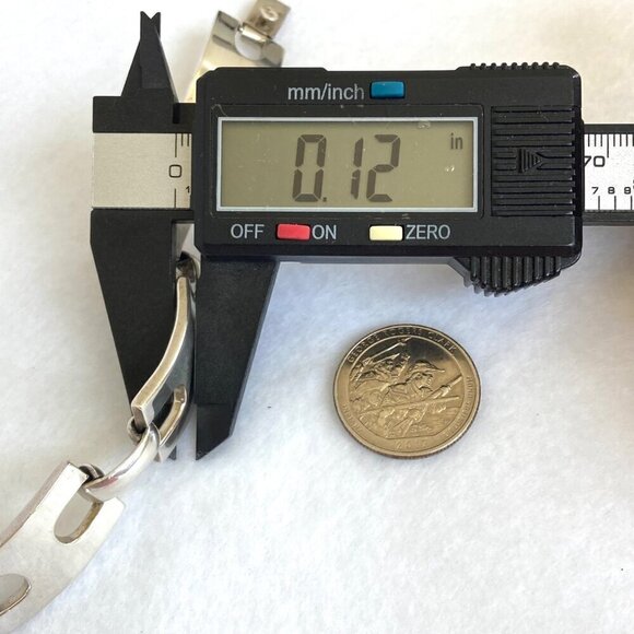 Solid Sterling Silver 925 Heavy Modernist Style Rectangular Link Bracelet 47g - Picture 16 of 16